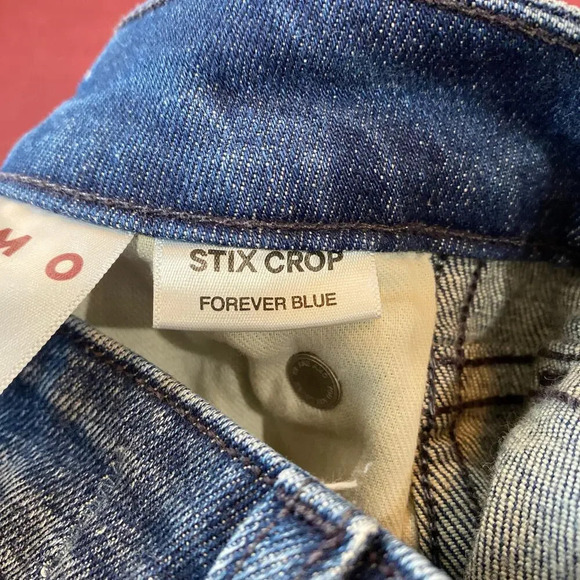 AMO DENIM Stix Crop Mid Rise Ankle Skinny Jeans Forever Blue Size 25 - Picture 7 of 9